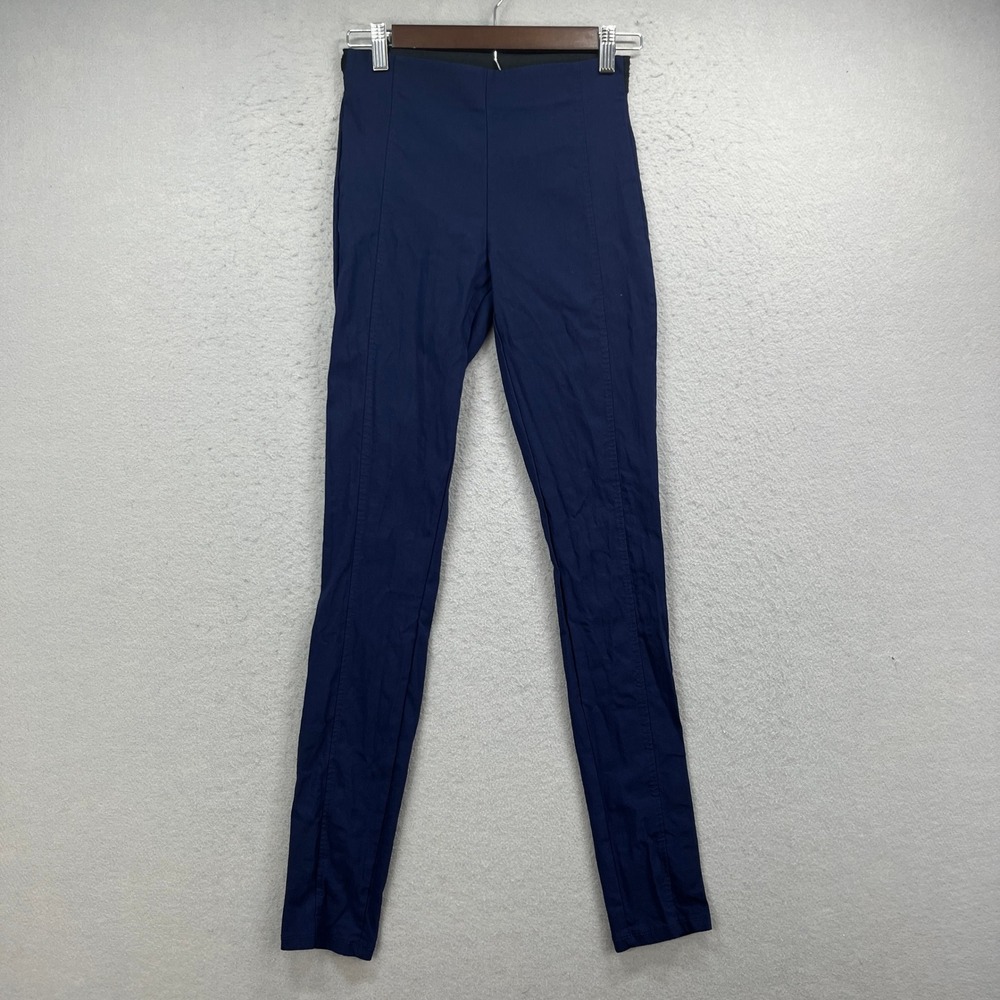 Stradivarius Pants Womens Small Blue Skinny Fit High Rise Trousers Minimalist